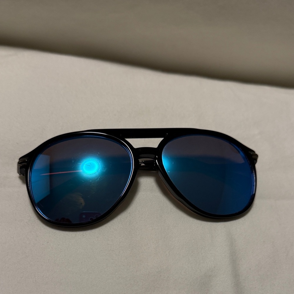 Wildfox Black Frame Sunglasses with Blue Mirrored Lenses